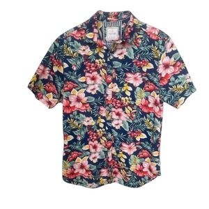 Cactus Man Ricky Singh Top L Cotton Multi-Color Floral Tropical Casual